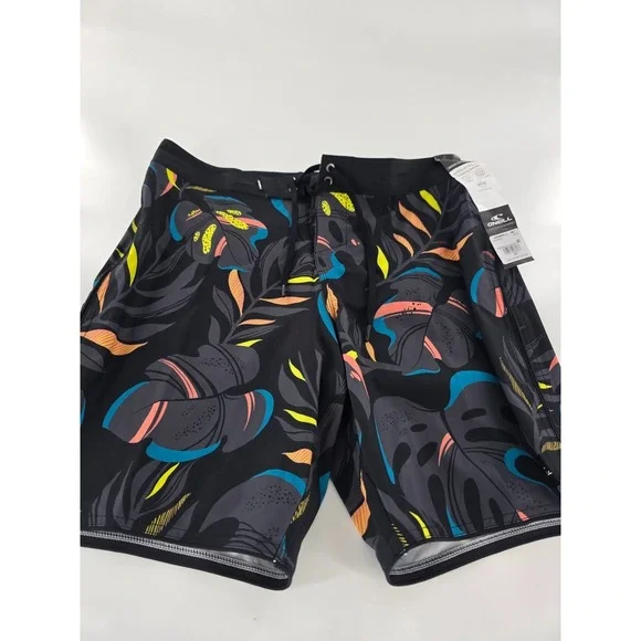 O'Neill Hyperfreak Mysto Scallop 19 Board Shorts Mens 30 Black 8.5" inseam NWT - Picture 6 of 9